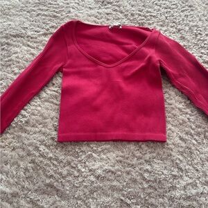 Zara Pink Ribbed Knit Top